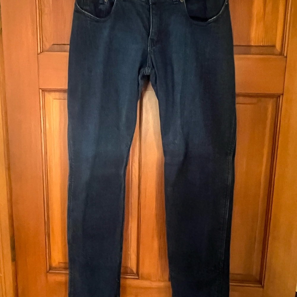 Dark blue women’s Kevlar-lined motorcycle jeans
